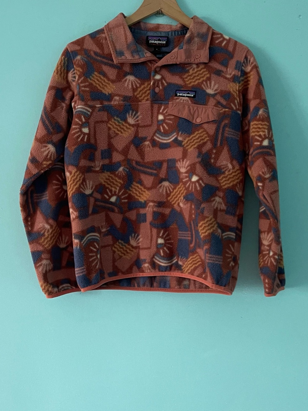 Patagonia Synchilla Canyon Block Big Sisu Snap-T Fleece Pullover S Rare Navajo